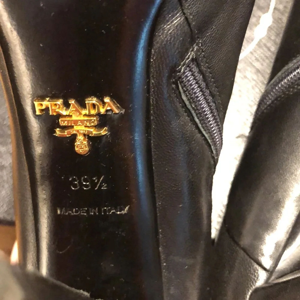 Prada Black High Heeled Bootie, size 39.5